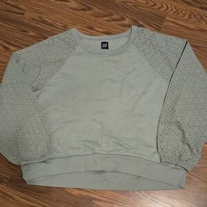 GAP Green Sweatshirt with Eyelet Sleeves